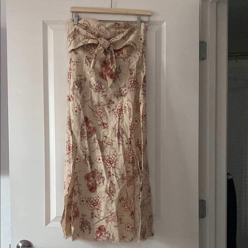 Somedays Lovin Cream Midi Wrap Skirt with Tie Front
